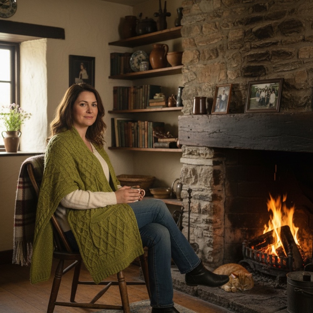 Olive Green Knit Wrap